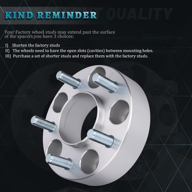 IRONTEK 1.5'' 5x114.3mm Wheel Spacers for Ford Lincoln Mazda 5x4.5" Hubcentric Wheel Spacers (1/2"x20 Studs, 70.5mm Hub Bore) for Ford Mach I/Mustang/Edge/Crown Victoria Mazda Navajo/B2500/B3000/B4000 - Image 5